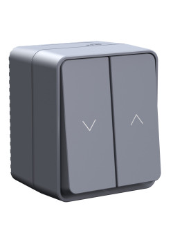 ATLASDESIGN PROFI IP54 О/У 2-клавишный ВЫКЛЮЧАТЕЛЬ ДЛЯ ЖАЛЮЗИ, сх.4, 10А, АНТРАЦИТ