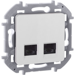 INSPIRIA Розетка компьютерная двойная RJ45 категория 6 UTP белый