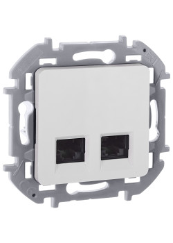 INSPIRIA Розетка компьютерная двойная RJ45 категория 6 UTP белый