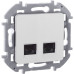 INSPIRIA Розетка компьютерная двойная RJ45 категория 6 UTP белый INSPIRIA Розетка компьютерная двойная RJ45 категория 6 UTP белый