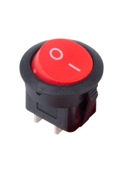 Выключатель клавишный круглый 250В 6А (2с) ON-OFF красн. (RWB-213 SC-214 MRS-102-8) Rexant 36-2560