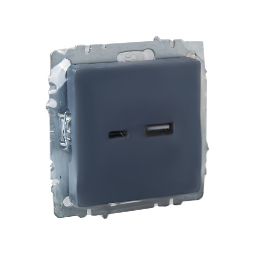 BRITE Розетка USB A+C 18Вт РЮ11-1-БрМ маренго IEK BRITE Розетка USB A+C 18Вт РЮ11-1-БрМ маренго IEK
