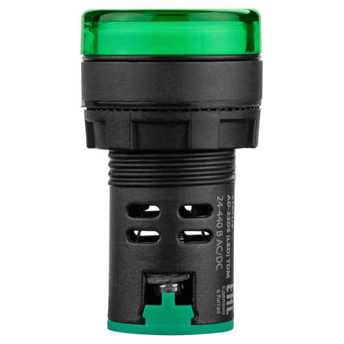 STATUS Лампа сигнальная AD-22DS, LED, d22 мм, 24-440 В AC/DC, IP65, зеленый TDM STATUS Лампа сигнальная AD-22DS, LED, d22 мм, 24-440 В AC/DC, IP65, зеленый TDM