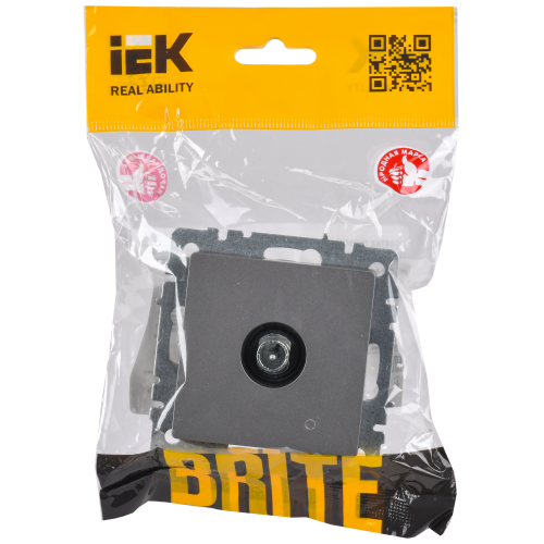 BRITE Розетка TV проходная РТВ10-0-БрС сталь IEK BRITE Розетка TV проходная РТВ10-0-БрС сталь IEK