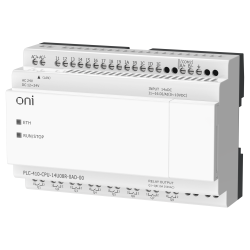ПЛК 410 Модуль ЦПУ 8 DI 6 UI (0-10 В/DI) 8 RO 12В-24В DC или 24В AC с Ethernet портом без экрана ONI ПЛК 410 Модуль ЦПУ 8 DI 6 UI (0-10 В/DI) 8 RO 12В-24В DC или 24В AC с Ethernet портом без экрана ONI