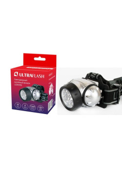 Фонарь налобный LED 5352 14LED 4 режима 3хLR03 металлик Ultraflash 10261