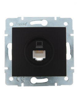 Розетка компьютерная 1-м СП Karina RJ45 механизм черн. бархат LEZARD 707-4288-139