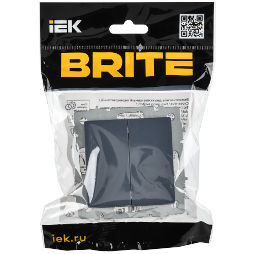 BRITE Выключатель 2-клавишный перекрестный 10А ВС10-2-3-БрМ маренго IEK BRITE Выключатель 2-клавишный перекрестный 10А ВС10-2-3-БрМ маренго IEK