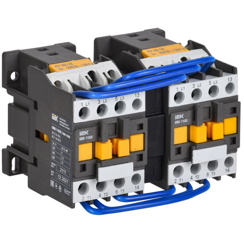 Контактор КМИ-11830 реверс 18А 230В/АС3 2NO IEK