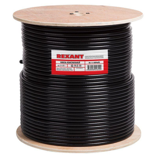 Кабель RG 11/U (75 Ом) бухта Ч (м) Rexant 01-3011 Кабель RG 11/U (75 Ом) бухта Ч (м) Rexant 01-3011