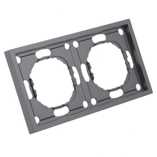 Рамка STEKKER, PFR00-5002-10 2-местная, серия Эмили, платиново-серый, soft touch Рамка STEKKER, PFR00-5002-10 2-местная, серия Эмили, платиново-серый, soft touch