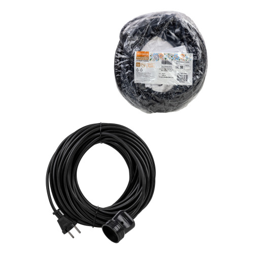 Удлинитель-шнур силовой народный ПВС 2200 Вт б/з, 20м, штепс. гнездо У-12006 (Ун 120 0001)