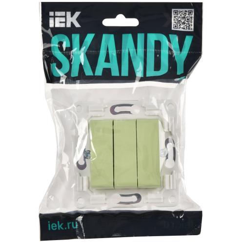 SKANDY Выключатель 3-клавишный 10А SK-V11G мятный IEK
