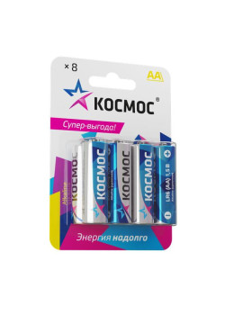 Элемент питания алкалиновый AA/LR6 BP-8 (блист.8шт) КОСМОС KOCLR6BL8
