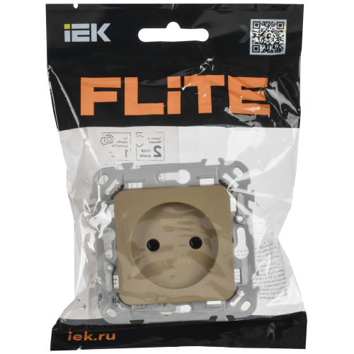 FLITE Розетка без заземления без защитных шторок безвинтовое крепление 10А РС01-1-ФлХ хаки IEK FLITE Розетка без заземления без защитных шторок безвинтовое крепление 10А РС01-1-ФлХ хаки IEK