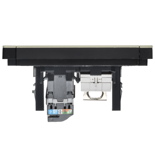 FORTE&PIANO Розетка двойная RJ11+RJ45 кат.5E FP835M металл слоновая кость IEK