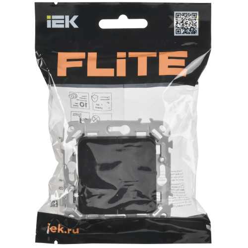 FLITE Выключатель 2-клавишный 10А ВС12-1-0-ФлЧ черный IEK FLITE Выключатель 2-клавишный 10А ВС12-1-0-ФлЧ черный IEK