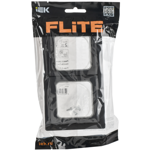 FLITE Рамка 2-местная IP55 Рпро-2-55-ФлЧ черный IEK FLITE Рамка 2-местная IP55 Рпро-2-55-ФлЧ черный IEK
