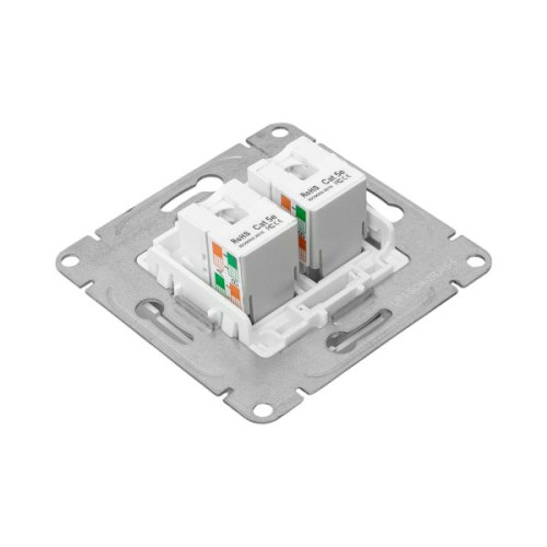 Механизм роз. RJ45 - 2шт, (cat5), алюм. Эпика EKF Механизм роз. RJ45 - 2шт, (cat5), алюм. Эпика EKF