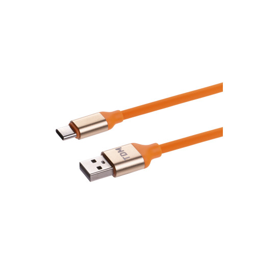 Дата-кабель, ДК 14, USB - USB Type-C, 1 м, силиконовая оплетка, оранжевый, TDM Дата-кабель, ДК 14, USB - USB Type-C, 1 м, силиконовая оплетка, оранжевый, TDM