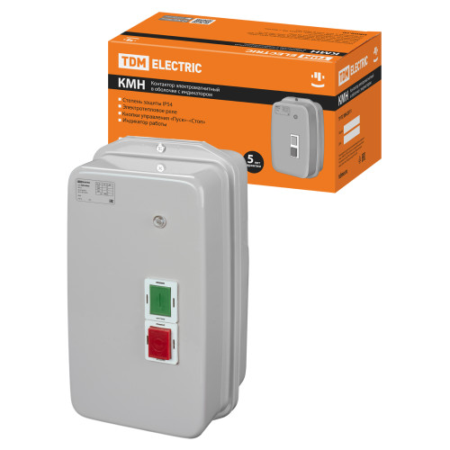 Контактор КМН48062 80А в оболочке с индикатором Ue=380В/АС3 IP54 TDM