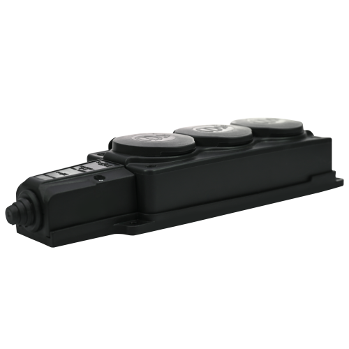 MULTISET Колодка 3х розетка 2К+З каучуковая 16 А/250 В IP44 ЧЁРНАЯ MULTISET Колодка 3х розетка 2К+З каучуковая 16 А/250 В IP44 ЧЁРНАЯ