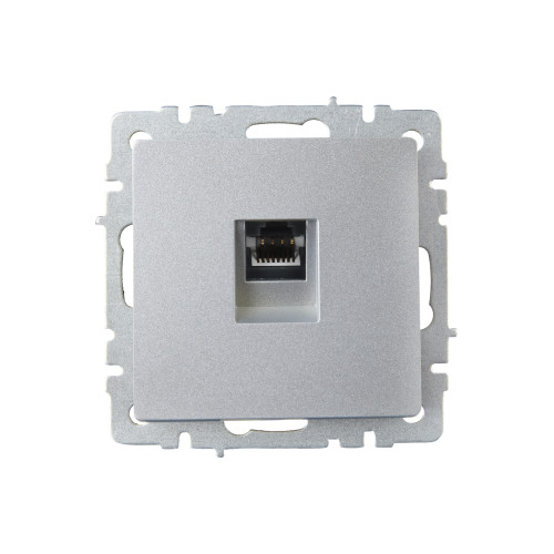 BRITE Розетка компьютерная RJ45 кат.6 РК11-БрА алюминий IEK BRITE Розетка компьютерная RJ45 кат.6 РК11-БрА алюминий IEK