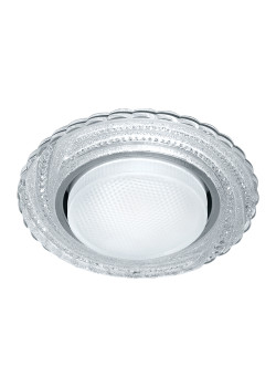 Светильник встраиваемый с белой LED подсветкой Feron CD4037 RGB потолочный GX53 без лампы, прозрачный, хром