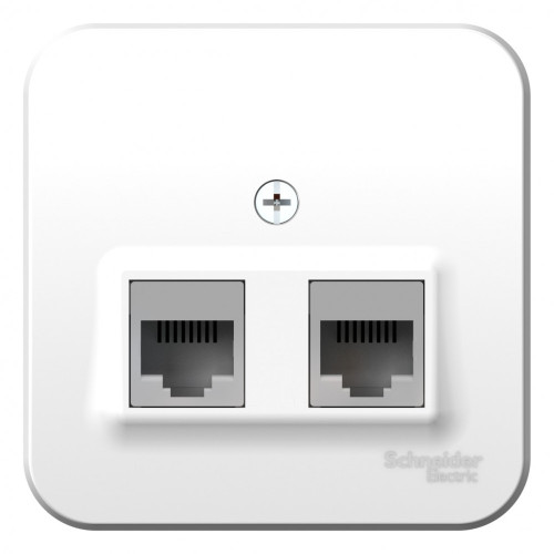 BLANCA О/У РОЗЕТКА двойная компьютерная RJ45, кат.5E, ИЗОЛ.ПЛ., БЕЛЫЙ BLANCA О/У РОЗЕТКА двойная компьютерная RJ45, кат.5E, ИЗОЛ.ПЛ., БЕЛЫЙ