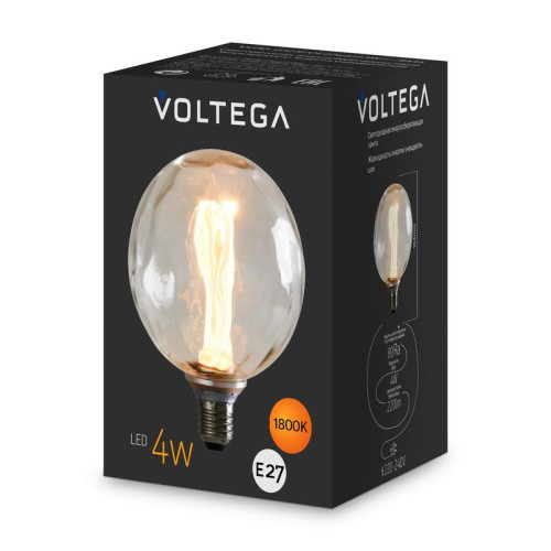 Лампа светодиодная филаментная Loft 271 G125FCE 4Вт 1800К E27 Voltega 8545 Лампа светодиодная филаментная Loft 271 G125FCE 4Вт 1800К E27 Voltega 8545