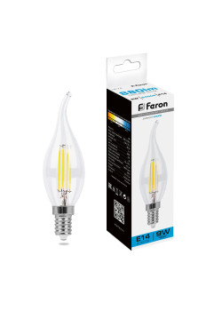 Лампа светодиодная Feron LB-74 Свеча на ветру E14 9W 230V 6400K