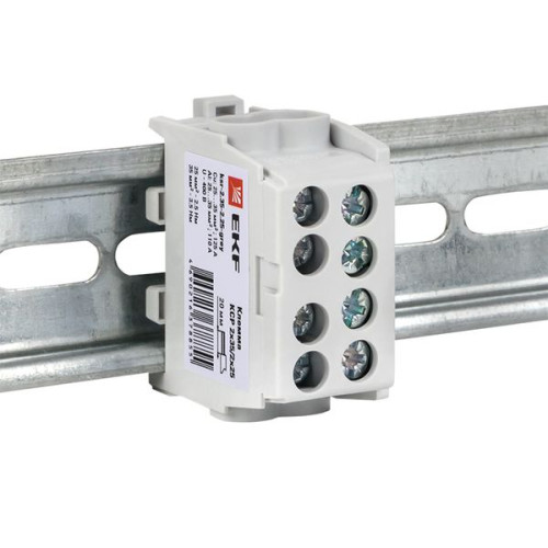 Клемма распределительная КСР с двойным винтом 2x35/2x25 cерая EKF
