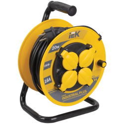 INDUSTRIAL PLUS Катушка УК20 4 места IP44 с заземлением с термозащитой 3х1,5мм2 20м IEK