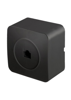Розетка RJ-45 открытой установки, 1-местная, STEKKER, серия София, черный матовый, MST00-20-05