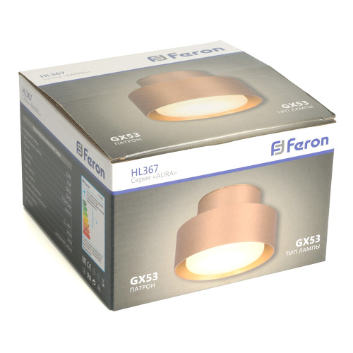 Светильник потолочный Feron HL367 Barrel AURA 12W, 230V, GX53, золото IP44 Светильник потолочный Feron HL367 Barrel AURA 12W, 230V, GX53, золото IP44