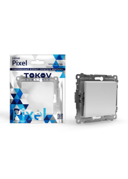 Переключатель проходной 1-кл. СП Pixel 10А IP20 механизм бел. TOKOV ELECTRIC TKE-PX-P1-C01