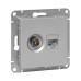 Механизм роз. TV+RJ45 (cat5), алюм. Эпика EKF Механизм роз. TV+RJ45 (cat5), алюм. Эпика EKF