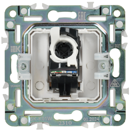 SKANDY Розетка компьютерная RJ45 кат.5E SK-K01W арктический белый IEK SKANDY Розетка компьютерная RJ45 кат.5E SK-K01W арктический белый IEK