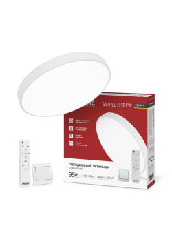 Светильник светодиодный SCANDY SIMPLE-95RCW 95Вт 3000-6500К 7600лм 230В 400х50мм с пультом ДУ бел. IN HOME 4690612062105
