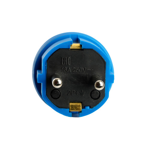 Вилка прямая с/з, STEKKER, RPG16-21-441 , каучук 250В, 16A, IP44, синий Вилка прямая с/з, STEKKER, RPG16-21-441 , каучук 250В, 16A, IP44, синий