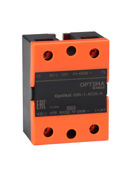 Реле твердотельное OptiRel SSR-1-AC40-D однофазное 40 А AC, управление DC