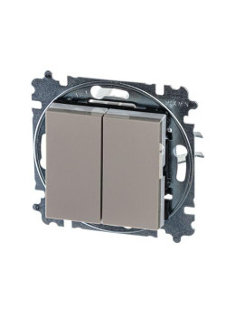 Выключатель 2-кл. СП Levit IP20 кофе макиато/бел. ABB 2CHH590545A6018