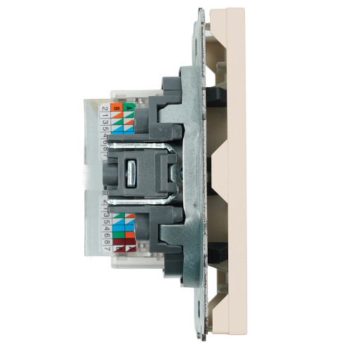 Розетка компьютерная 2-местная RJ-45 (механизм), STEKKER, серия Эмили, RST00-5111-08, кашемир, soft touch Розетка компьютерная 2-местная RJ-45 (механизм), STEKKER, серия Эмили, RST00-5111-08, кашемир, soft touch