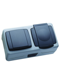 Выключатель 1-кл. в компл. розетка с крышкой IP55 Plus Makel 36064202