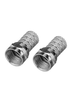 Разъем антенный на кабель штекер F для кабеля RG-6 (уп.2шт) Rexant 06-0004-A2