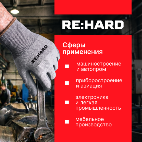 Перчатки полиамидные, 15 класс вязки, с серым полиуретановым покрытием, размер L (9) Перчатки полиамидные, 15 класс вязки, с серым полиуретановым покрытием, размер L (9)