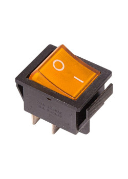 Выключатель клавишный 250В 16А (4с) ON-OFF желт. с подсветкой (RWB-502 SC-767 IRS-201-1) Rexant 36-2333