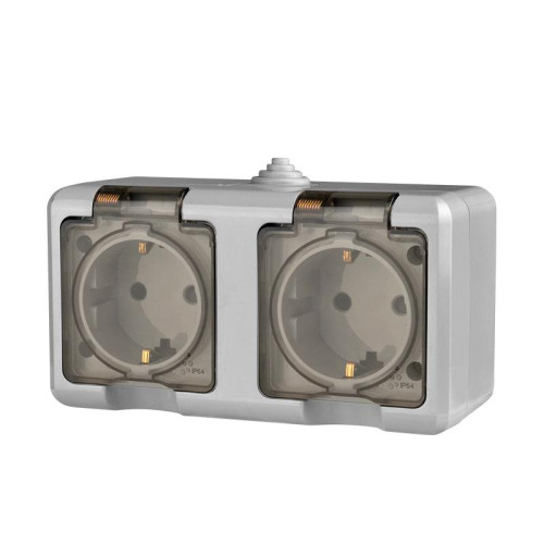 Розетка 2-м ОП Dita 16А IP54 250В с заземл. с прозр. крышкой сер.TOKOV ELECTRIC TKL-DT-R2Z-C06T-IP54 Розетка 2-м ОП Dita 16А IP54 250В с заземл. с прозр. крышкой сер.TOKOV ELECTRIC TKL-DT-R2Z-C06T-IP54