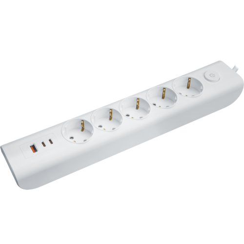 Удлинитель 3х5м с заземл. 16А IP20 95 692 NPE-USB06-05-500-ESC-3X1-PD20W 2хUSB-C + USB-A с выкл. бел. NAVIGATOR 95692