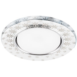 Светильник встраиваемый с белой LED подсветкой Feron CD4030 потолочный GX53 без лампы, прозрачный